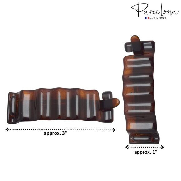 French Tortoise Shell & Black Hair Clamps Set Non-Slip Durable Women